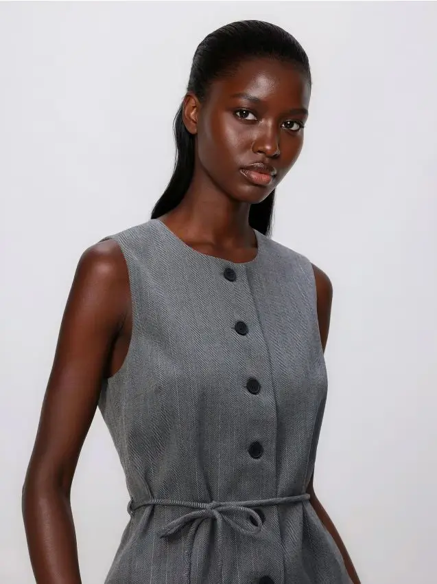 Gilet allacciato - grigio scuro