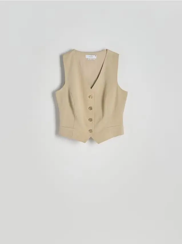 Gilet con aggiunta di viscosa - beige