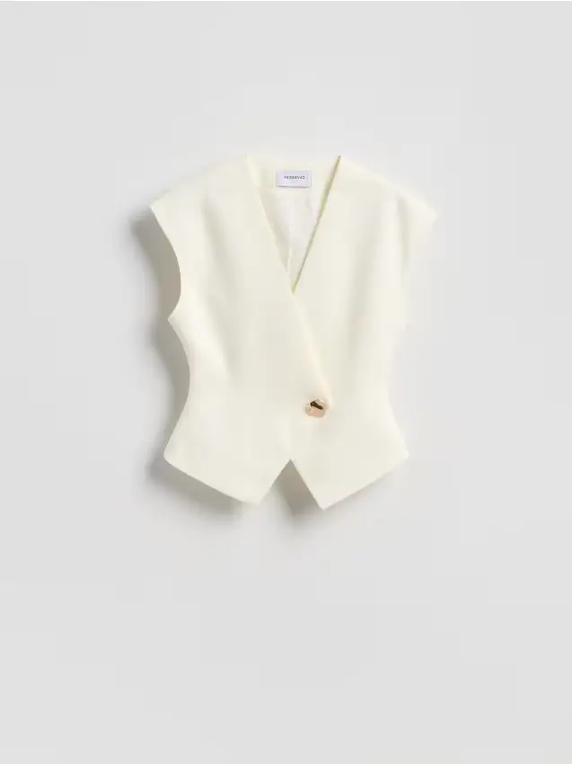 Gilet con aggiunta di viscosa - bianco