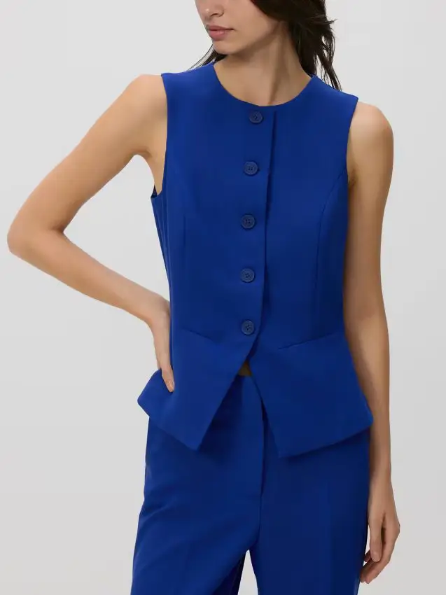 Gilet con aggiunta di viscosa - indaco