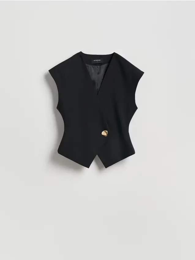 Gilet con aggiunta di viscosa - nero