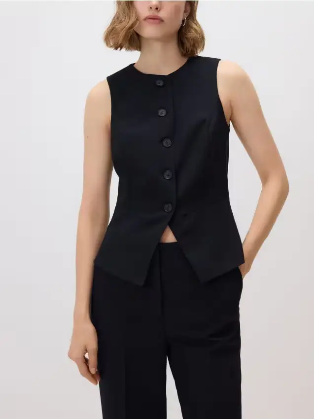 Gilet con aggiunta di viscosa - nero