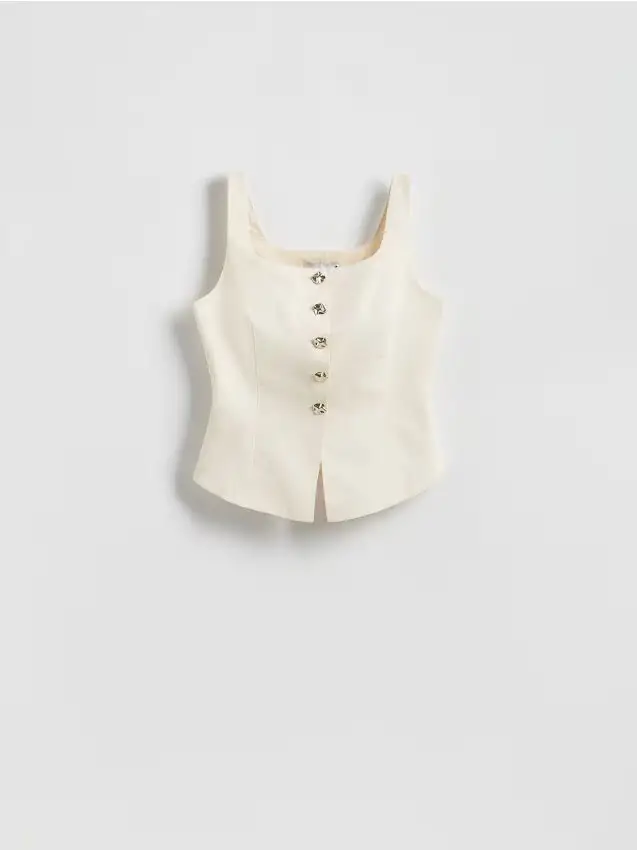 Gilet con bottoni decorativi - nude