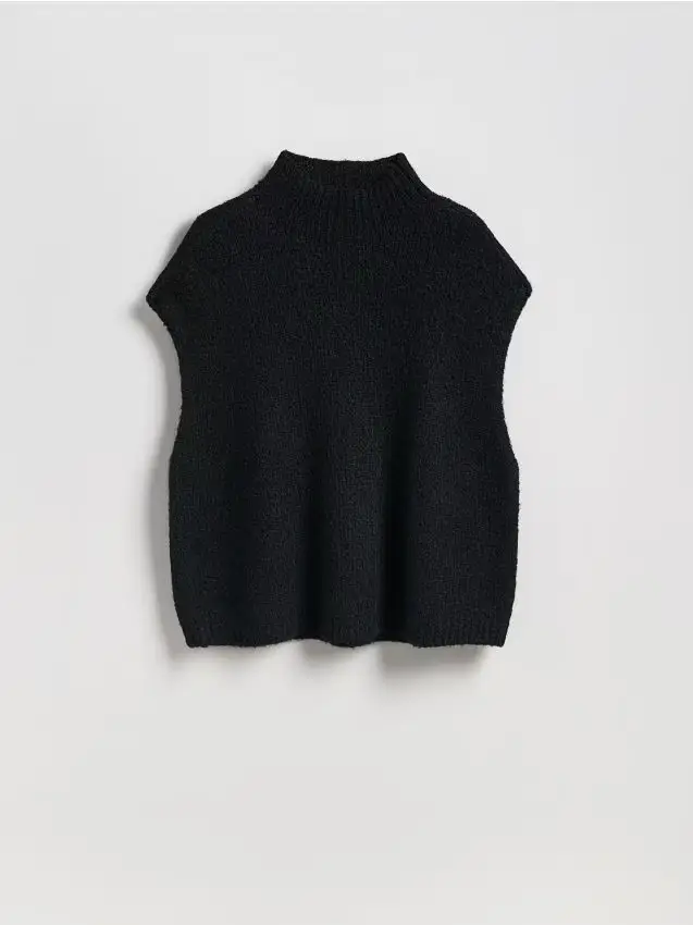 Gilet con collo alto - nero