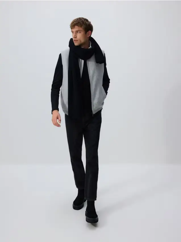 Gilet con lana - grigio chiaro