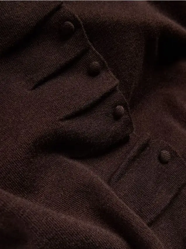 Gilet con lana - marrone scuro