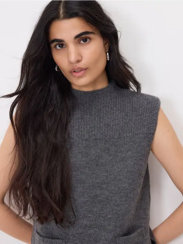 Gilet con tasche - grigio medio