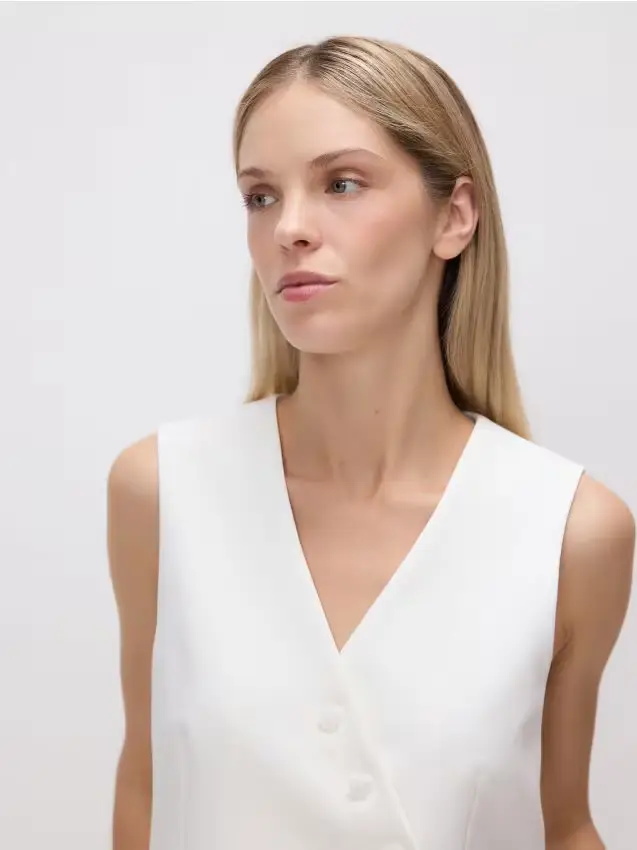 Gilet da abito asimmetrico - bianco