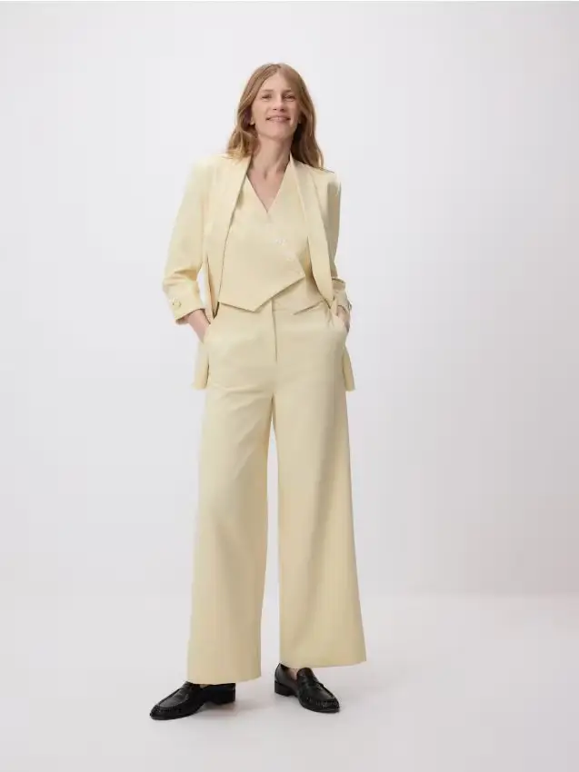 Gilet da abito asimmetrico - giallo chiaro