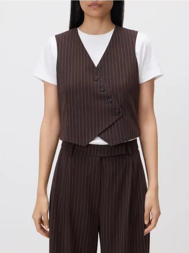 Gilet da abito asimmetrico - marrone scuro