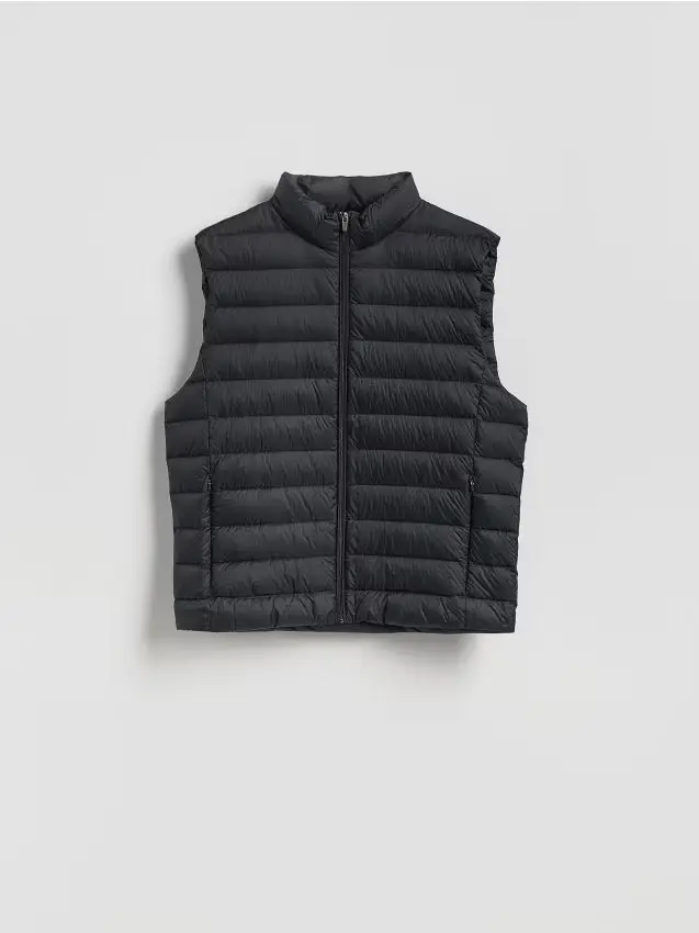 Gilet imbottito leggero in piuma - nero