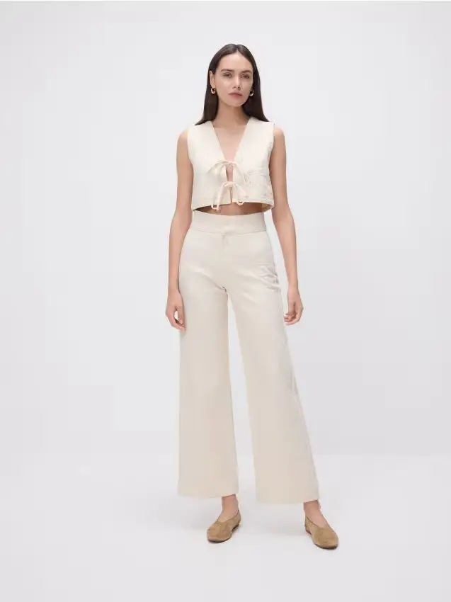 Gilet in denim - nude