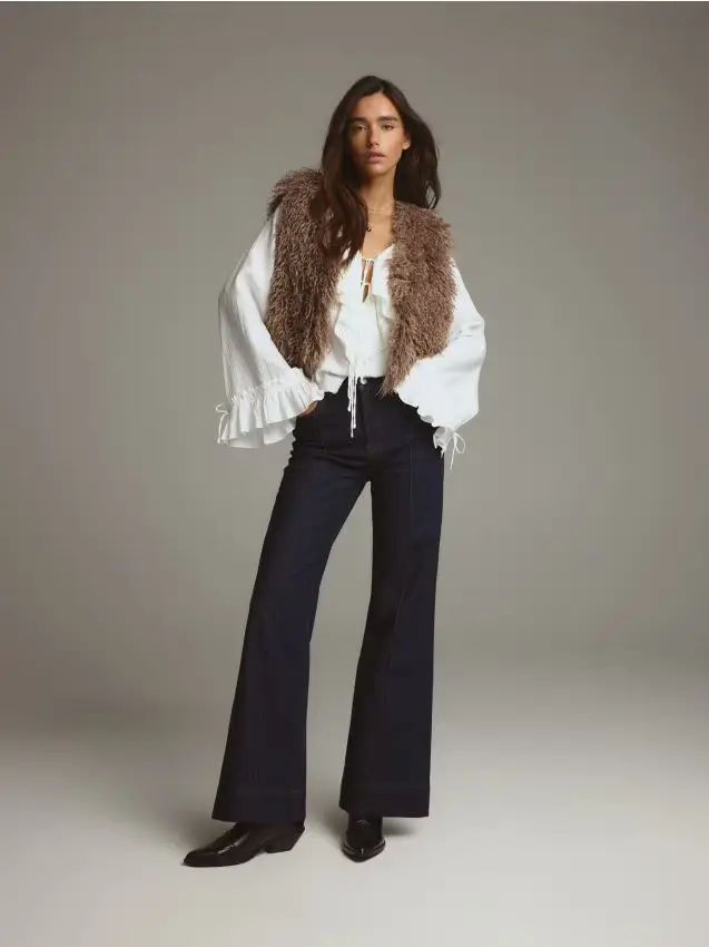 Gilet in eco pelliccia - marrone