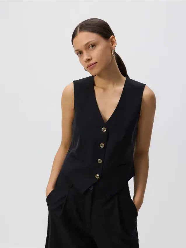 Gilet in granito - nero