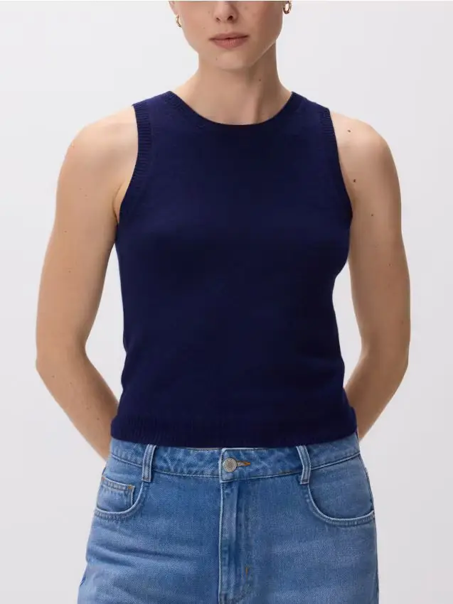 Gilet in lana - blu scuro