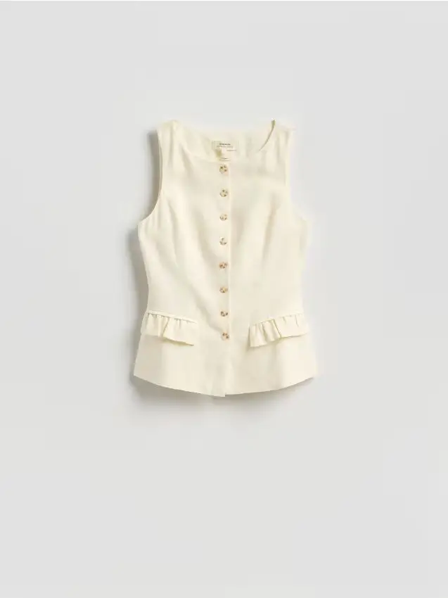 Gilet in lino - panna