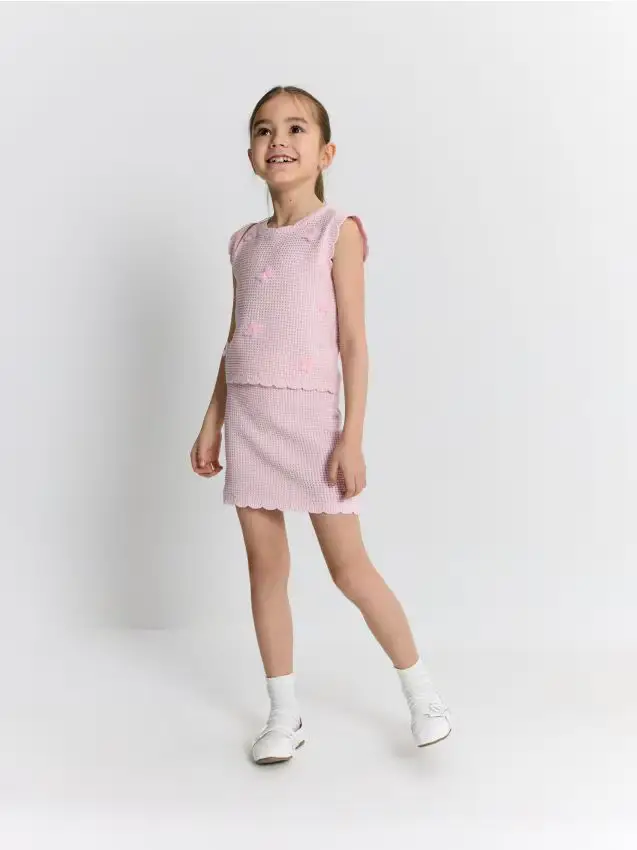 Gilet in maglia - rosa pastello