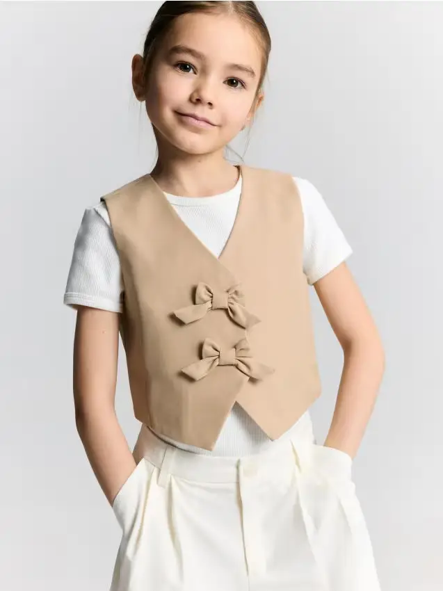 Gilet in misto viscosa - beige