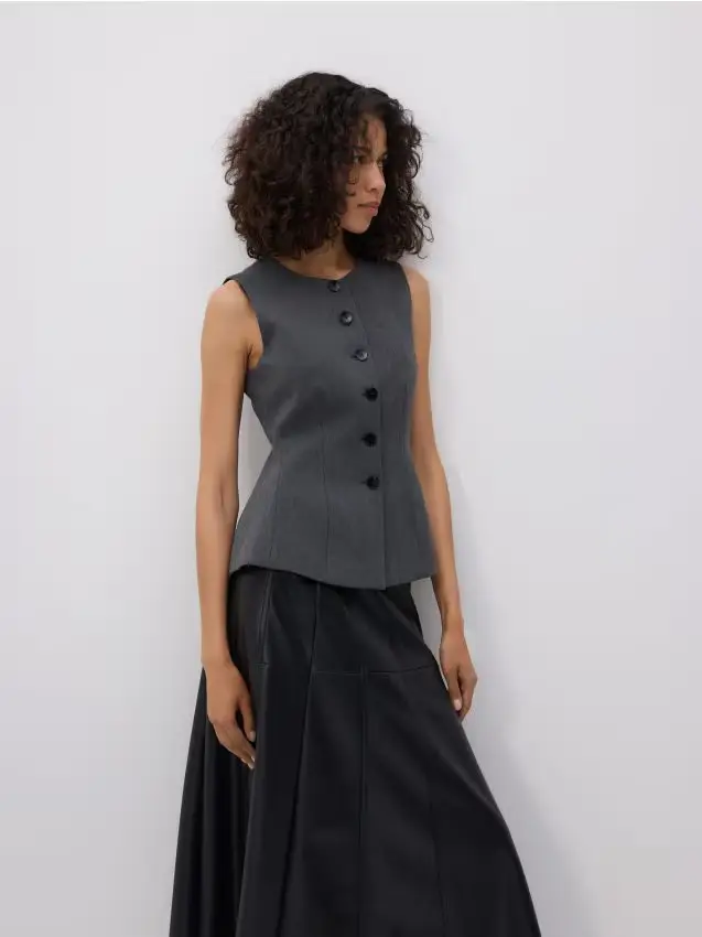 Gilet in misto viscosa - grigio scuro