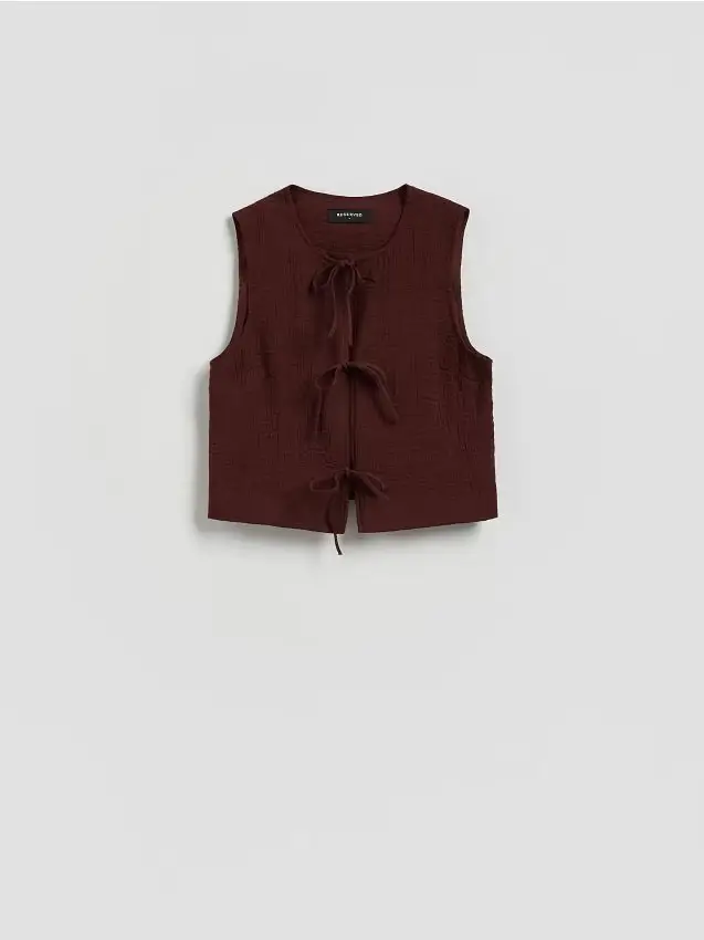 Gilet in misto viscosa - maroon