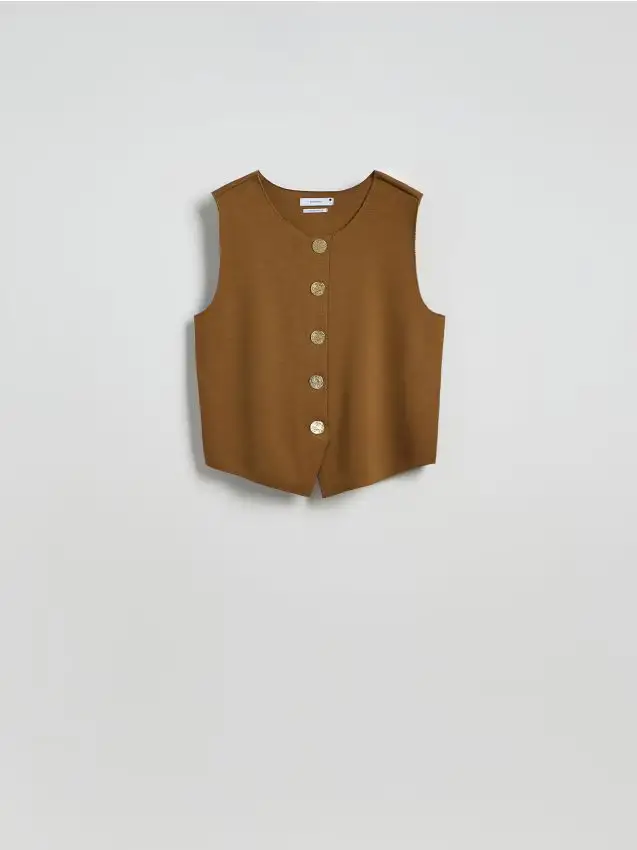 Gilet in misto viscosa - marrone dorato