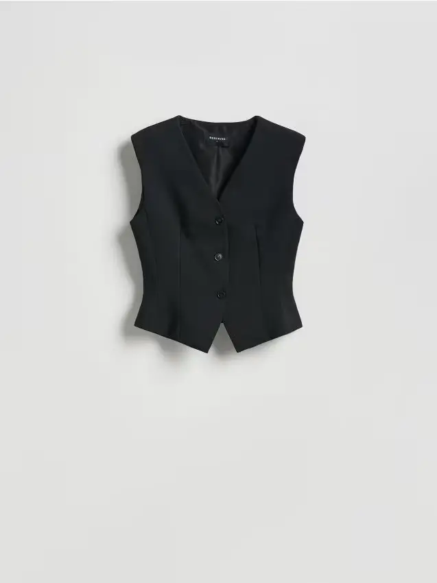 Gilet in misto viscosa - nero
