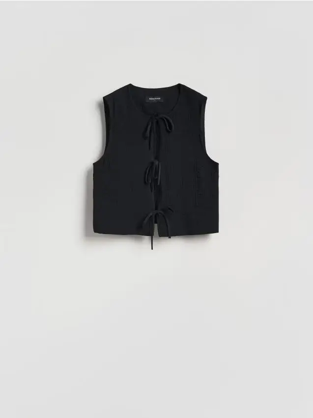 Gilet in misto viscosa - nero