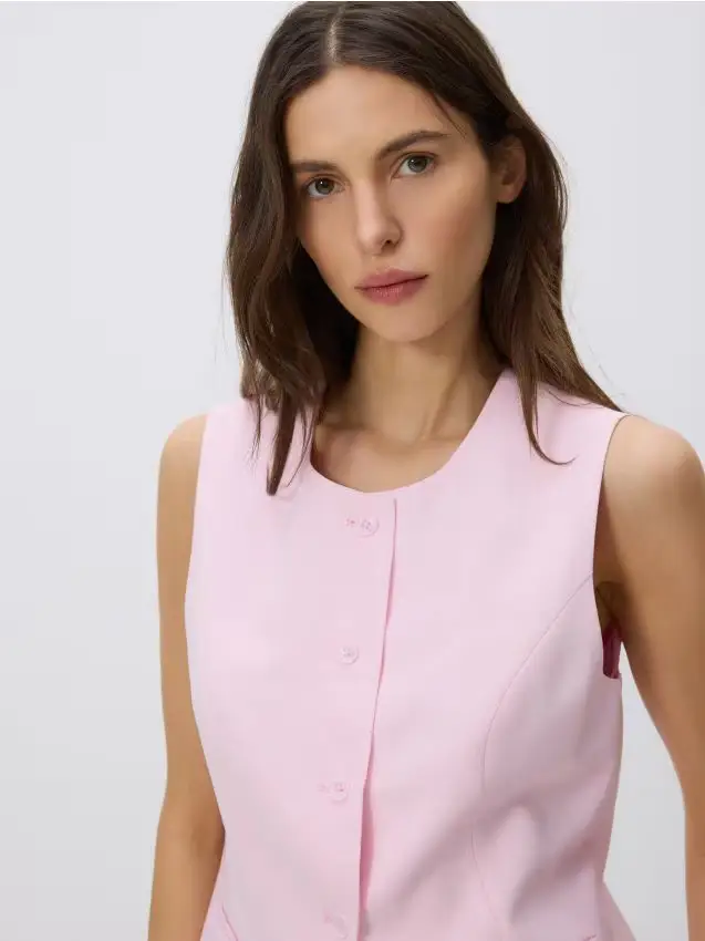 Gilet in misto viscosa - rosa