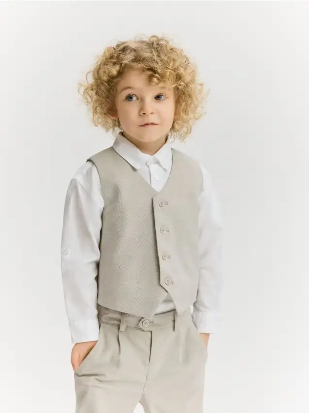 Gilet lungo elegante - beige