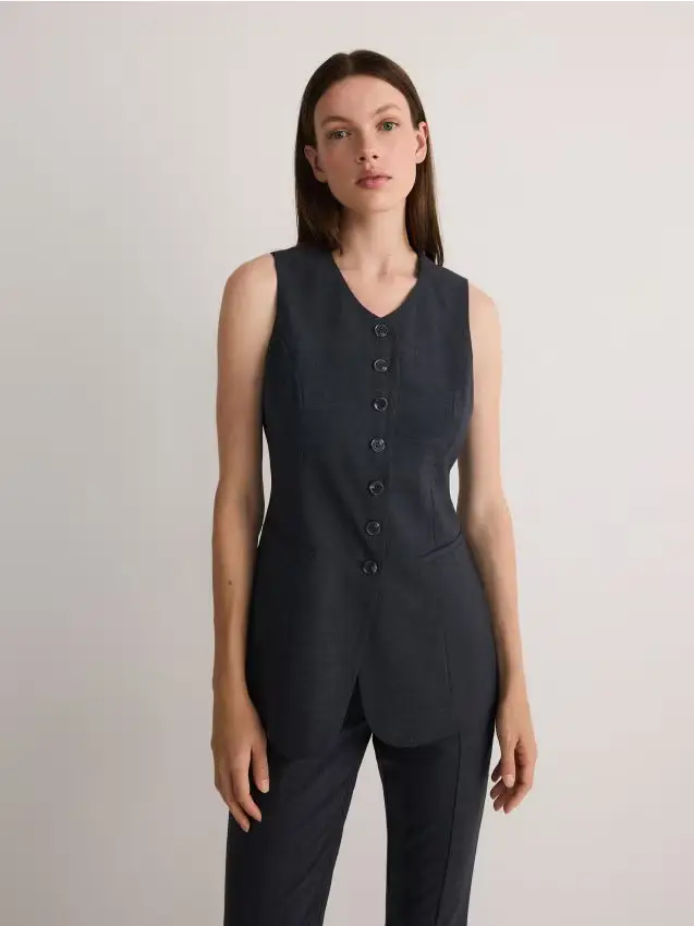 Gilet misto lana - grigio scuro