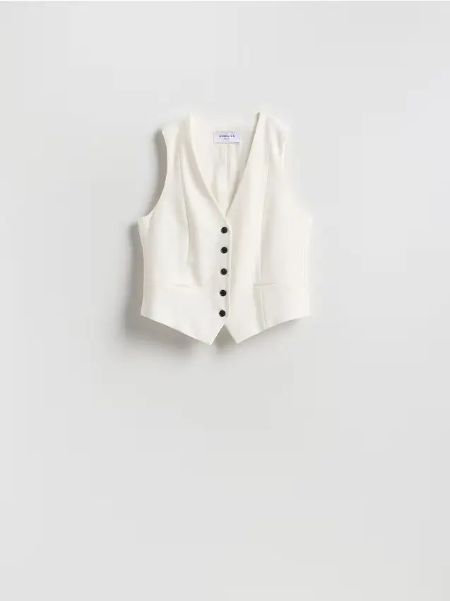 Gilet panciotto in misto viscosa - bianco