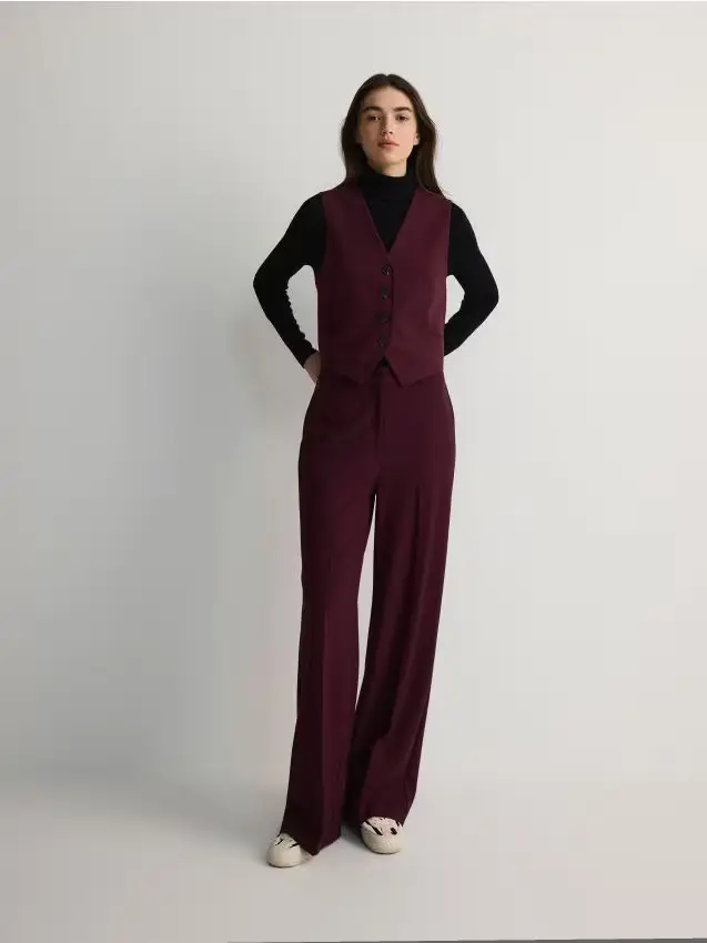 Gilet panciotto in misto viscosa - bordeaux