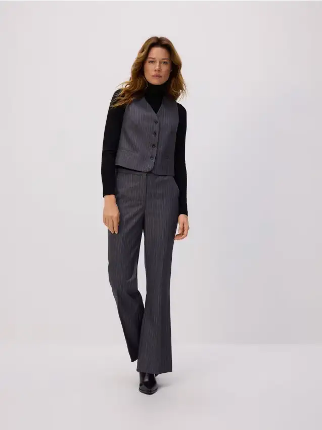 Gilet panciotto in misto viscosa - grigio scuro