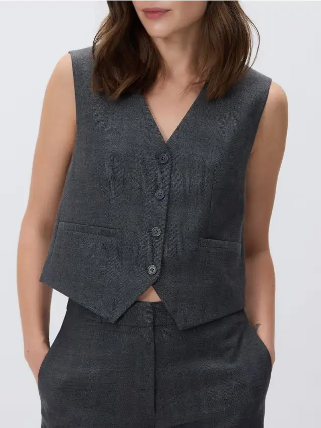 Gilet panciotto in misto viscosa - multicolore