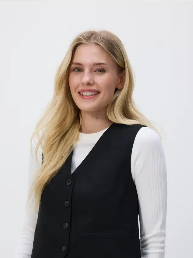 Gilet panciotto in misto viscosa - nero