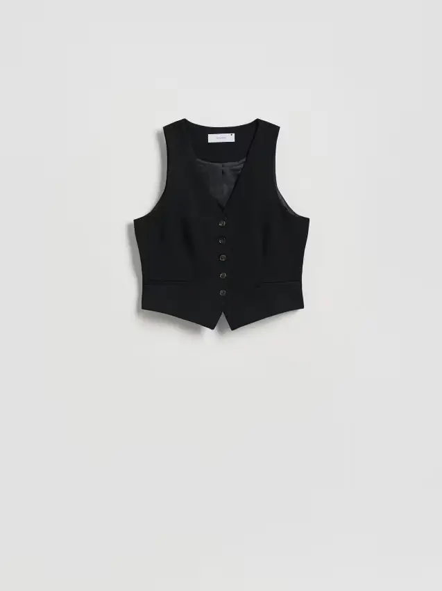 Gilet panciotto in misto viscosa - nero