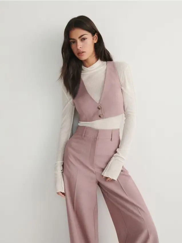 Gilet panciotto - rosa cipria