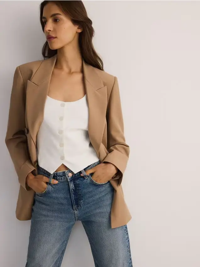 Gilet sartoriale con lino - bianco