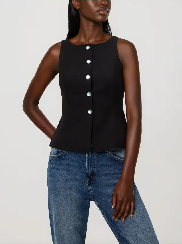 Gilet sartoriale da completo - nero