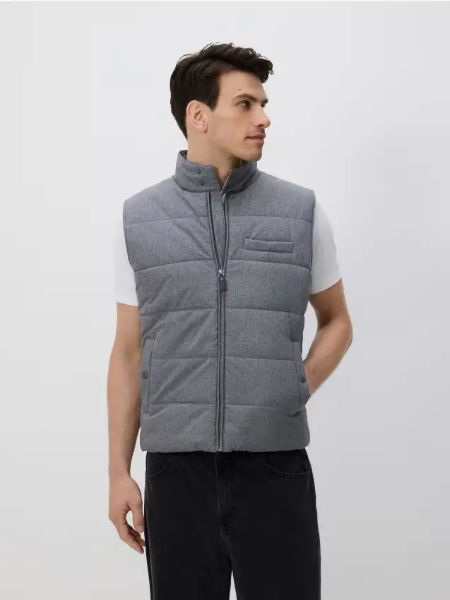 Gilet trapuntato - grigio medio