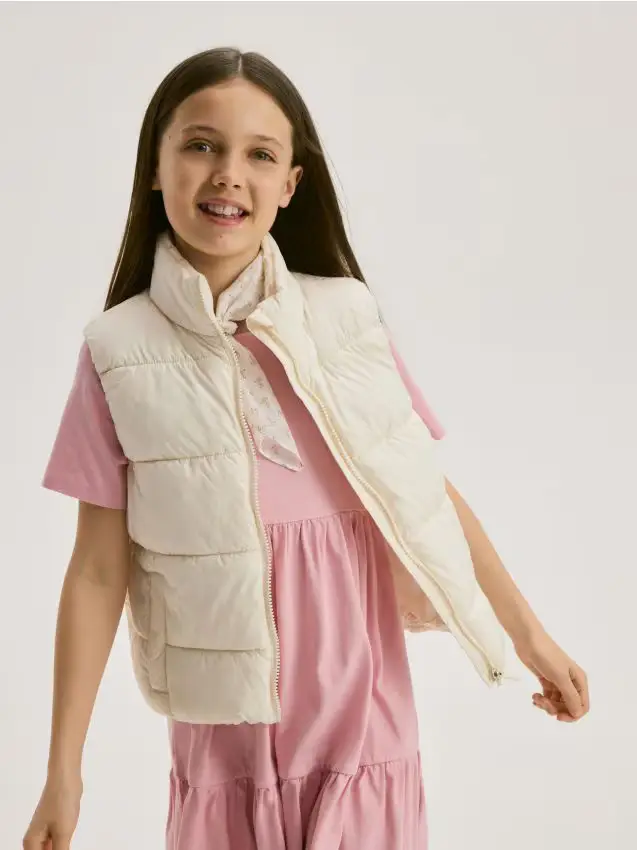 Gilet trapuntato - panna