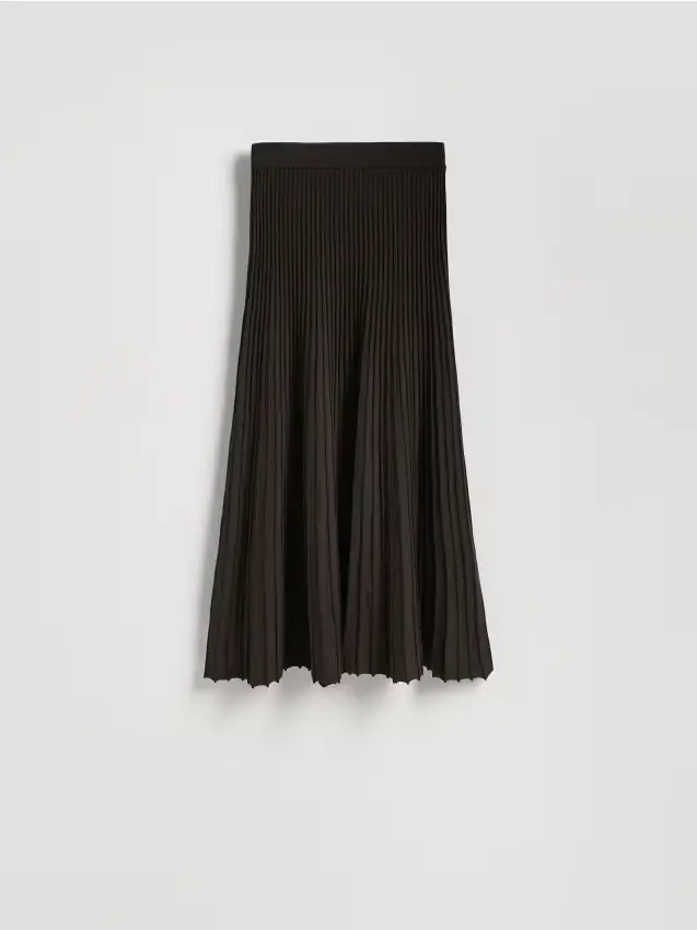 Gonna a costine - marrone polveroso