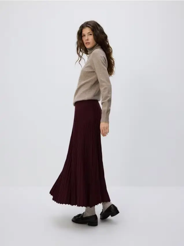 Gonna a costine - mogano