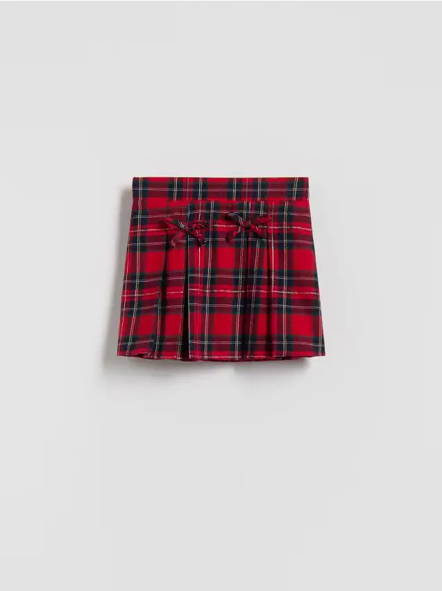 Gonna a pieghe a quadri - multicolore