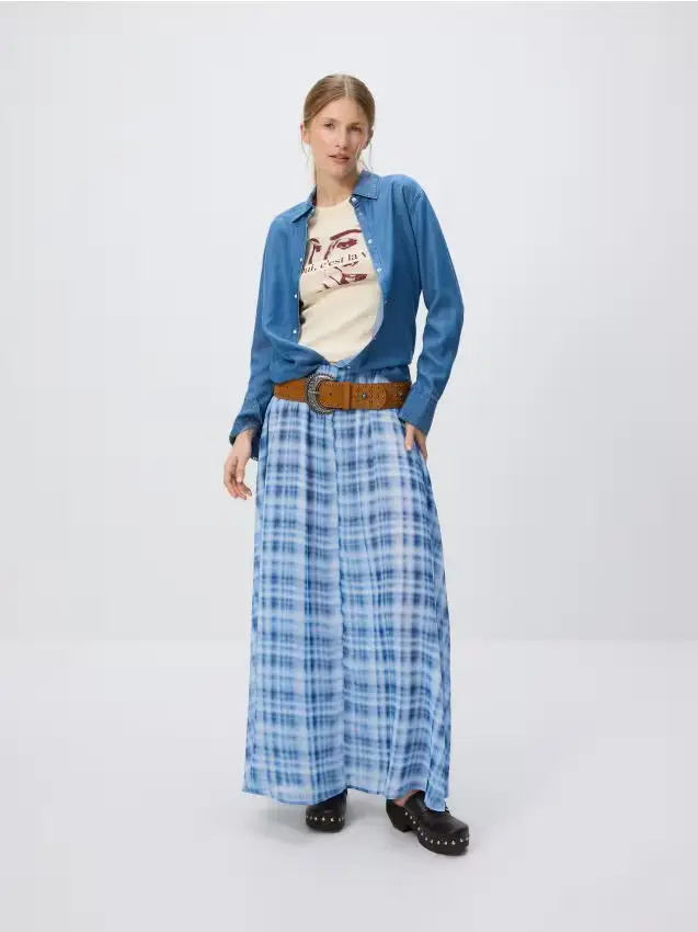 Gonna a quadri - multicolore