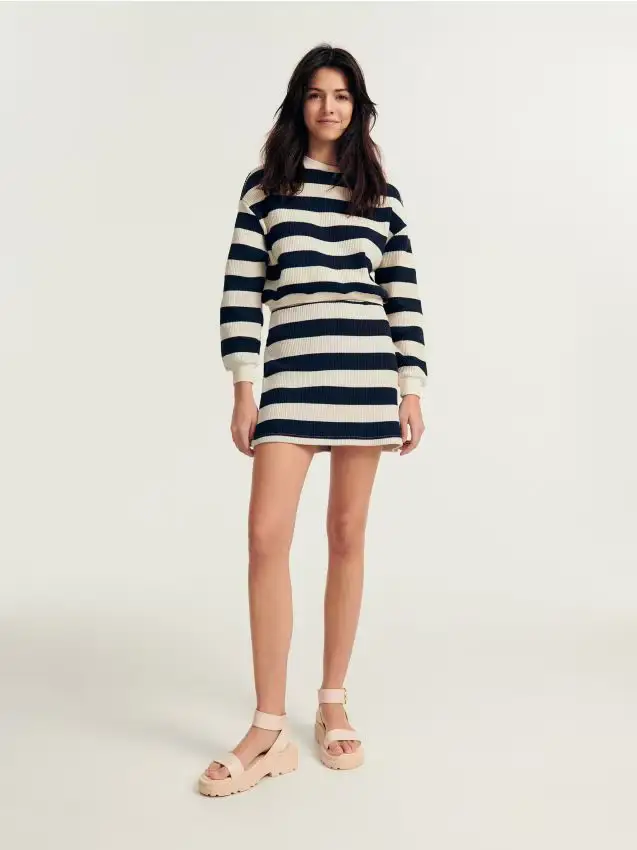 Gonna a trapezio - blu scuro