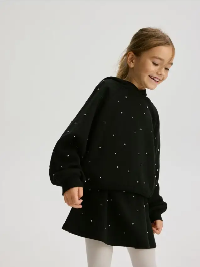 Gonna con applicazione - nero