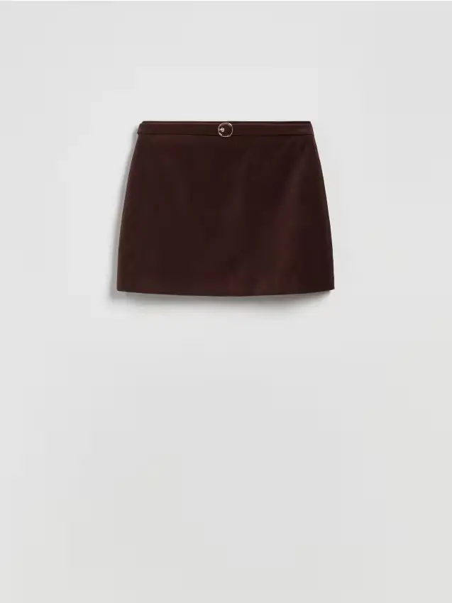 Gonna con cintura decorativa - marrone scuro