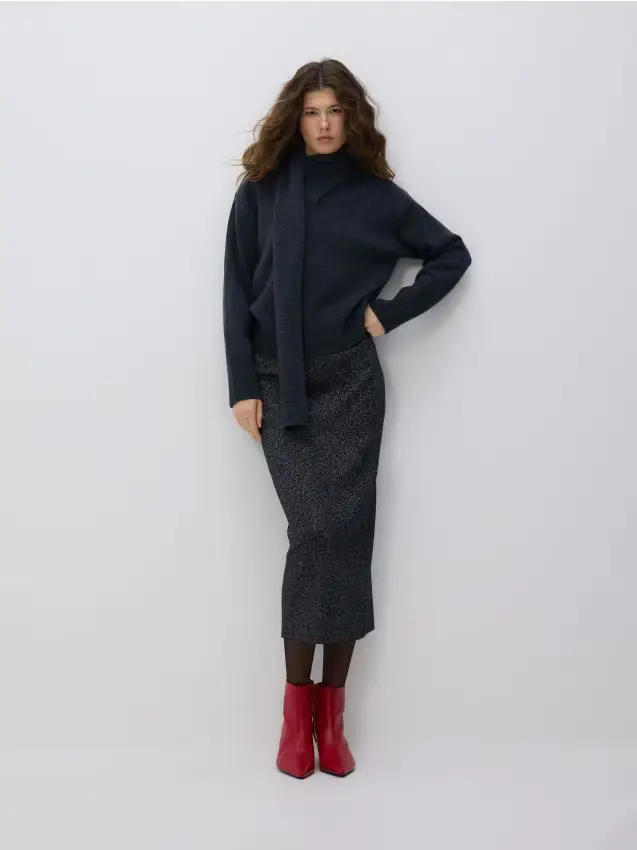 Gonna con lyocell - nero