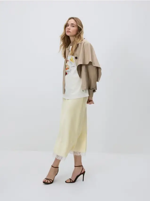 Gonna con pizzo - giallo chiaro